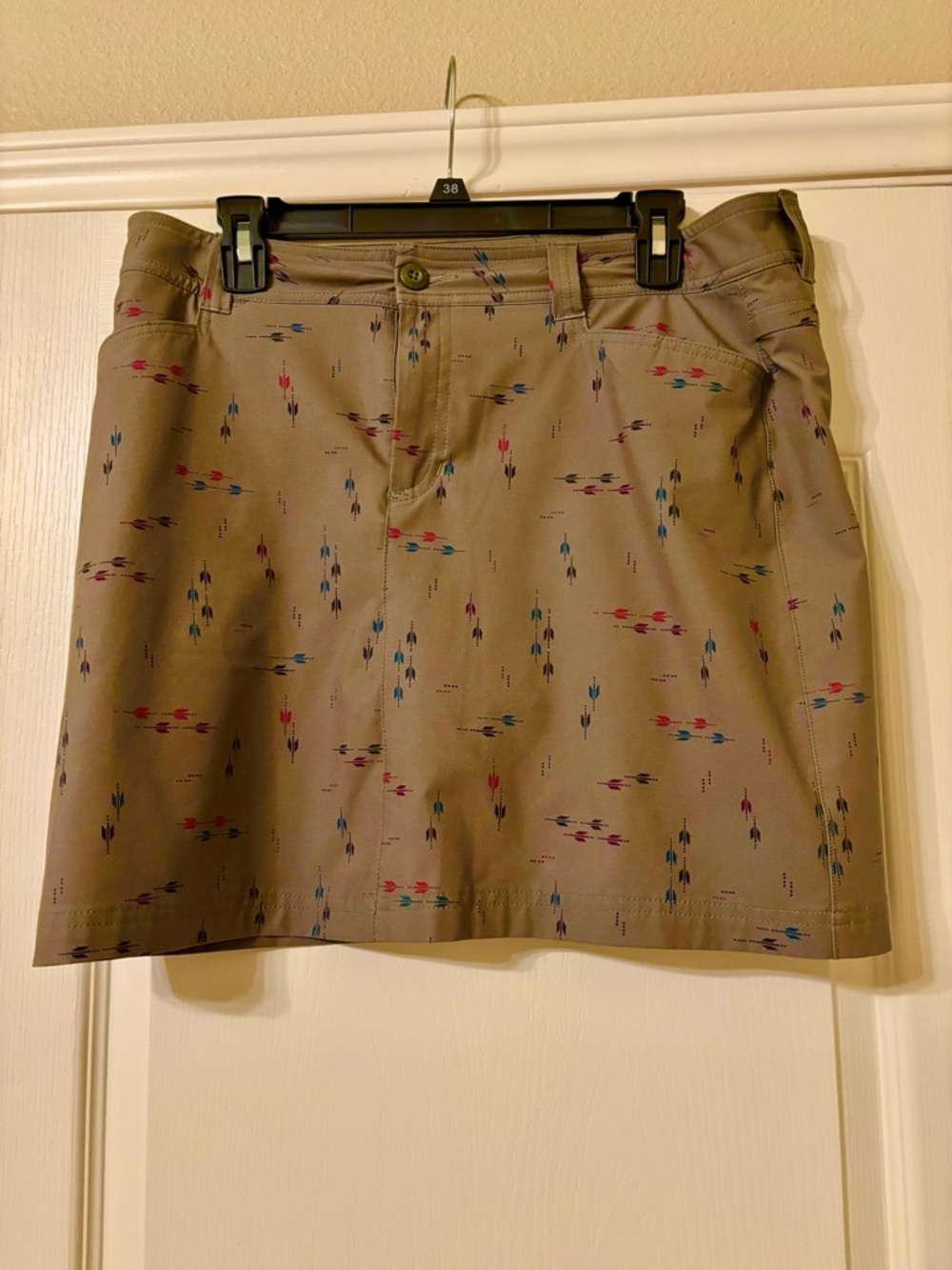 Eddie Bauer skort Sz 10 Large skirt hiking tennis golf olive green pickleball